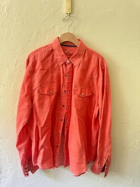 True Grit Men's Coral Snap-Front Western Shirt